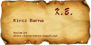Kircz Barna névjegykártya